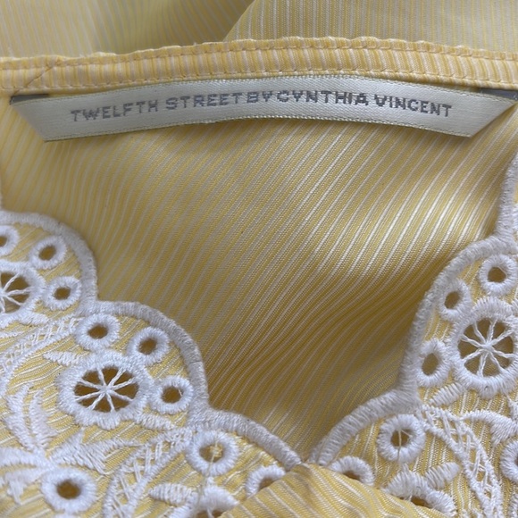 Beautiful pale yellow and white eyelet Cami size S - Picture 7 of 8
